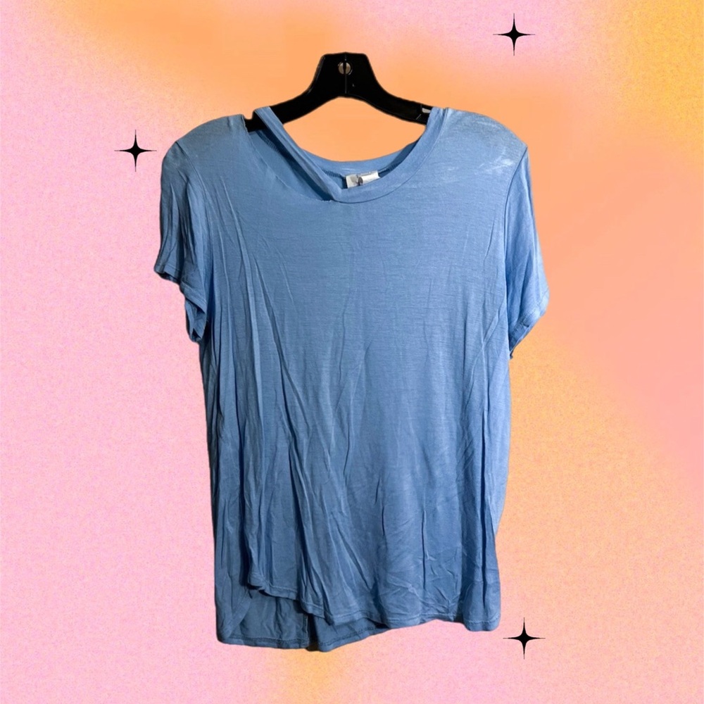 Light Blue Women's Neck Cutout Top